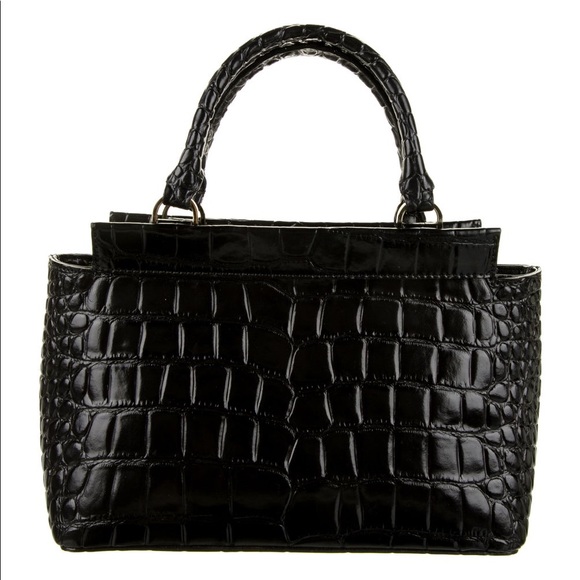 Kate Spade ♠️ Ridgely Avenue Becky Black Crocodile Embossed Satchel 🐊 - Picture 3 of 8